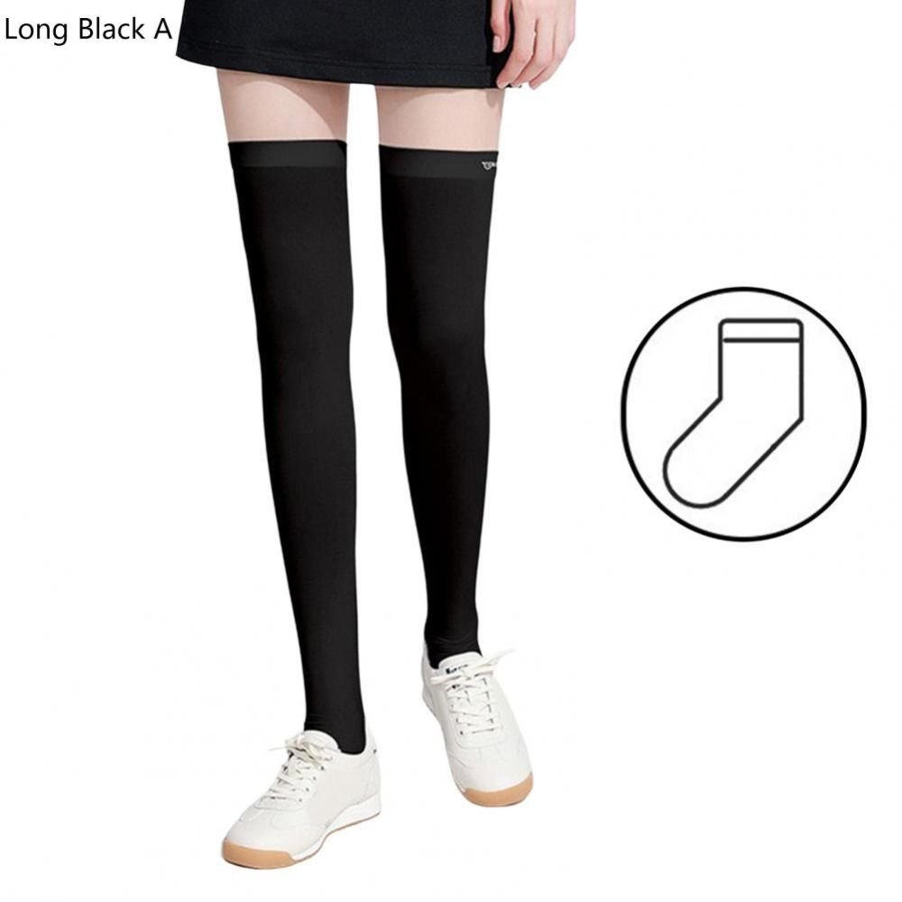 Silk Cooling Sensation High Legging Stockings Riding Socks Sports Socks Golf Stockings Leg Cover