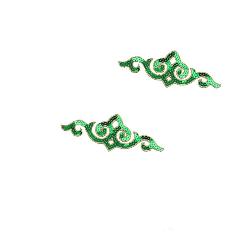 Cheap Iron-on Hollow Sequined Applique Sticker Costume Gold Silver Red Green Blue Geometric Embroidery Clothes Patch