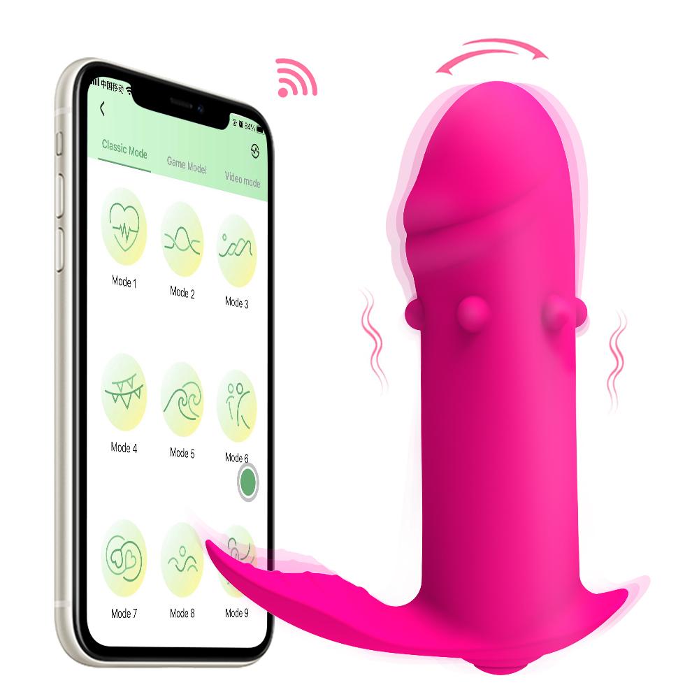 Dildo Vibrator Dildoer Sexleketøy Klitoral G-Spot App Kontroll Vibrator Anal Stimulator med 10 Vibrasjonsmodus Bærbare Vibratorer Voksenleker for kvinner