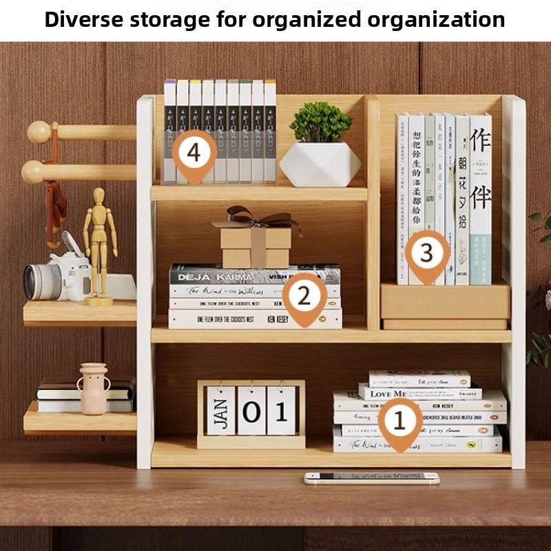 Modern Industrial Desktop Organizer Shelf Multifunctional Office File Display Rack with Pegboard Multi-Tier Storage Solution Uni