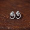 Huitan Fashionable Waterdrop Stud Earrings for Women Novel Hollow Design Piercing Accessories Charm Eternal Wedding Band