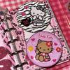 2Pcs Y2K Aesthetic Shiny Hello Kitty Badge Kawaii Zebra Pattern Hello Kitty Badge Backpack Decorations Friends Birthday Gift
