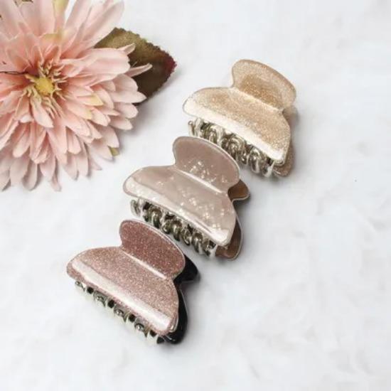 3pack Hair Clip Daisy Acrylic Plastic Small Hair Claw For Women Girls Fashion Gold Crab For Hair Tins Clamps Hair Accessories