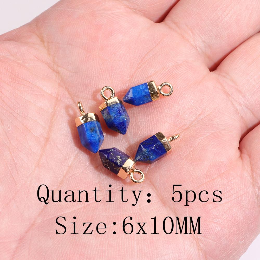 Natural Blue Lapis Lazuli Connector Charms Pendant Stone Warter Drop Teardrop Heart Pendants Charm For Jewelry Making Necklaces