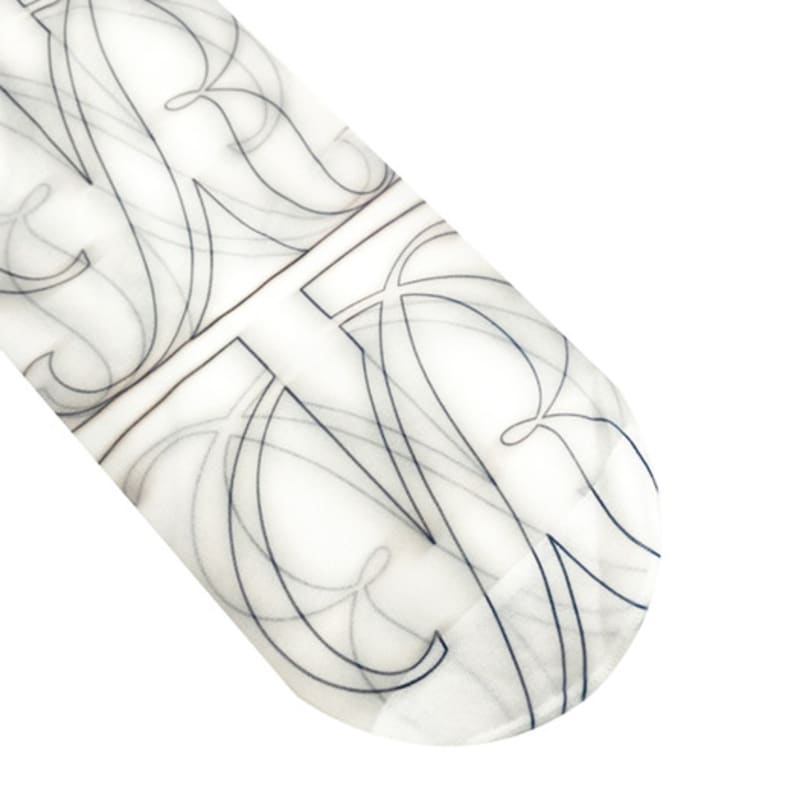 Romantic tiger monogram B&W knee stockings (macro)