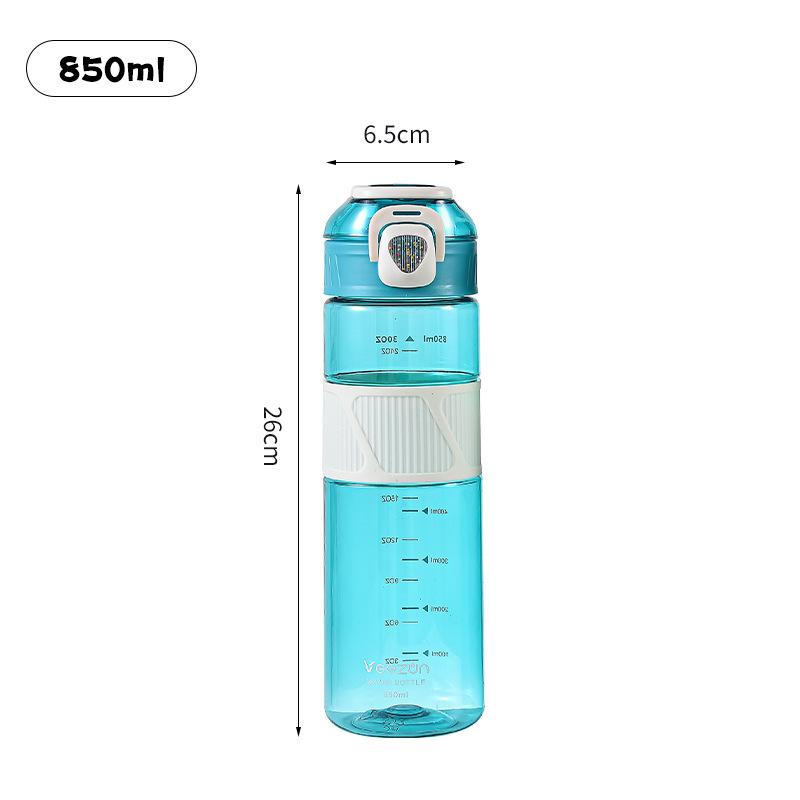 Water bottle800ml high-value summer outdoor sports portable plastic water cup with anti-skid ring, student cup multi-color optional