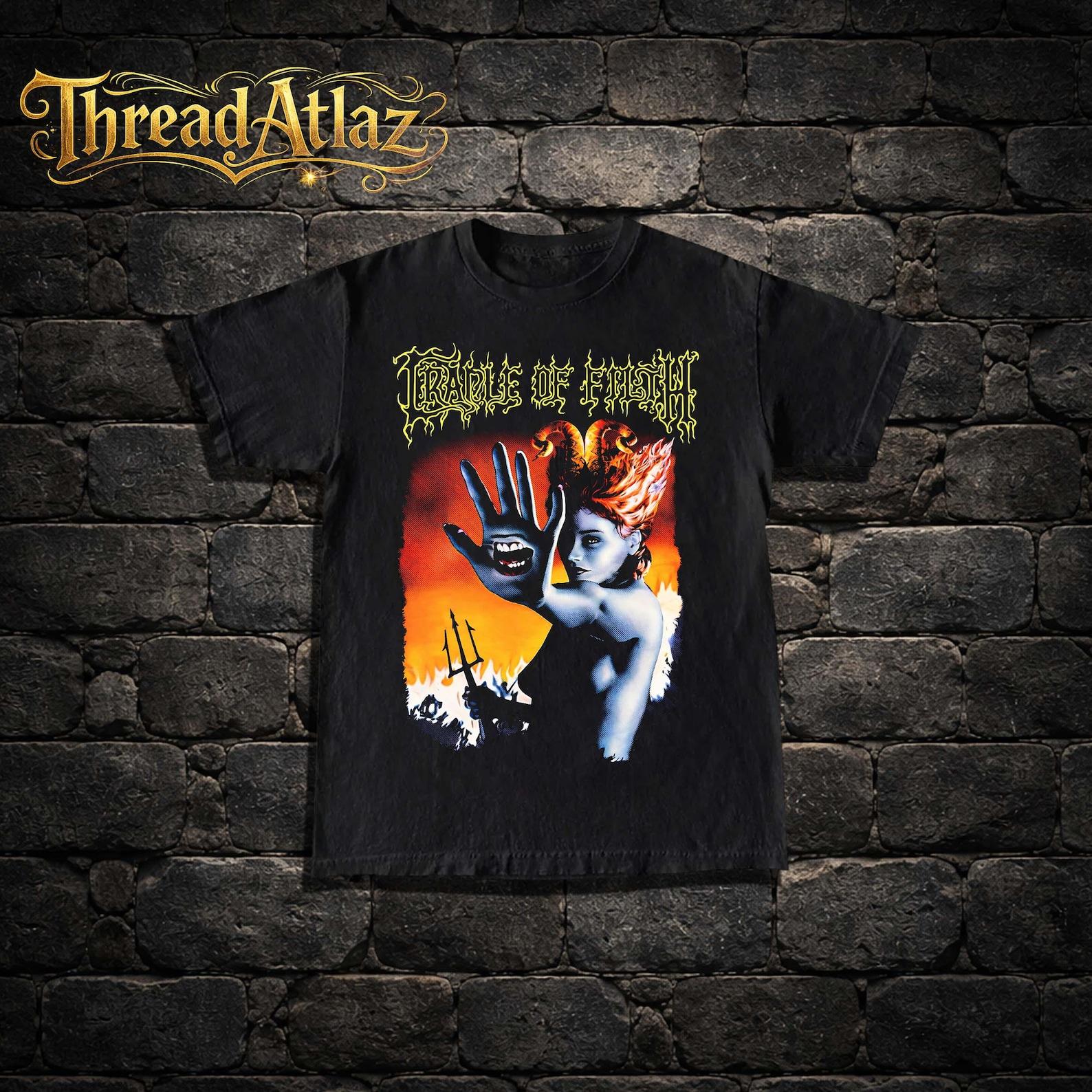 Cradle Of Filth T-Shirt – 90s Retro Rock Band Music Tee 4XL