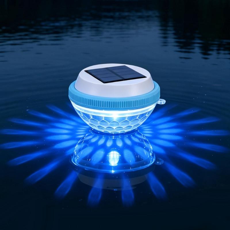 Solar Floating Water Light for Poolside Pond Decor, Color Accent for Patio Garden Water Features, Rounded ABS Shell