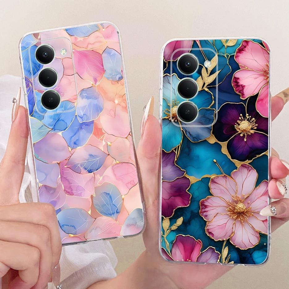 For Xiaomi Redmi 15 4G 5G Case Cool Lion Stylish Flowers Painted Cover Soft Slim Phone Case For Xiaomi Redmi 15 5G Redmi15 Shell