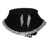 European and American Temperament Bride Jewelry Set Wedding Decoration Simple Necklace Earrings Suite