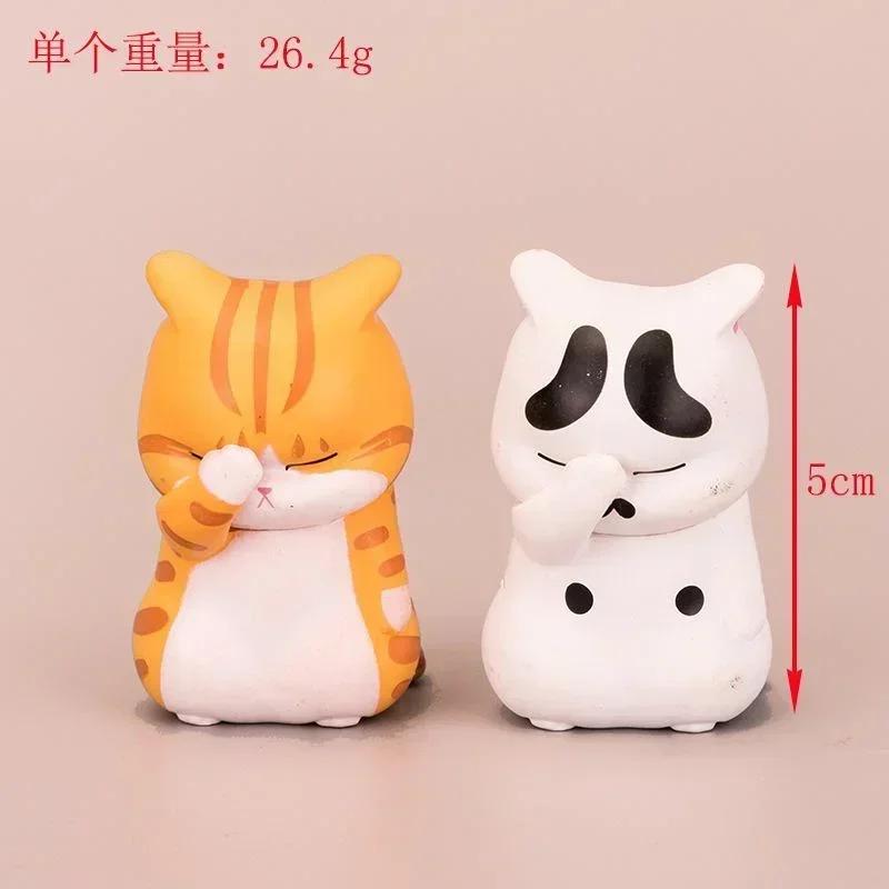 Home Creative Decor Crafts Pet Cat Figurine Model Toys Kawaii Distressful Kitten Cats Figure Mini Animals Ornament Kid Xmas Gift