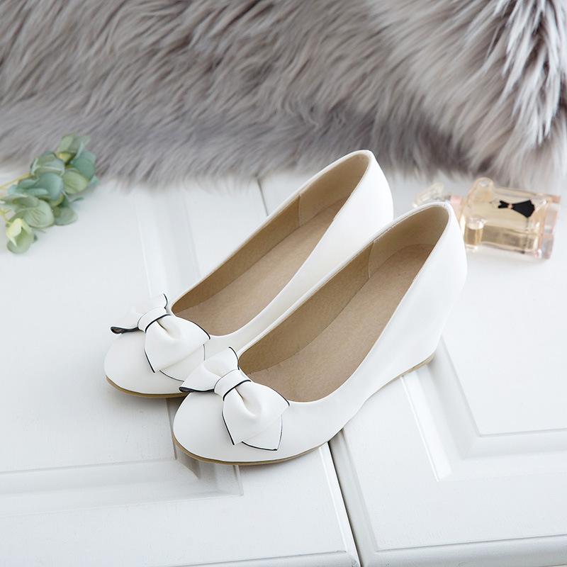 

Slope Heel Bow Large Women s Shoes Mid Heel Style