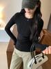 Women's Slim Fit Round Neck Long Sleeve White T-Shirt - Autumn/Winter 2025