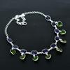 Peridot Herz Edelsteinkette 925 Sterlingsilber Kette Amethyst Kette Böhmische Handgefertigte Silberkette Geschenk für Weihnachten