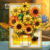 Non-Toxic Sunflower Brick Art Frame Kit Bouquet Diy Toys New Decoration 3D Picture Building Blocks Flowers Diy Children Friend Christmas Gifts