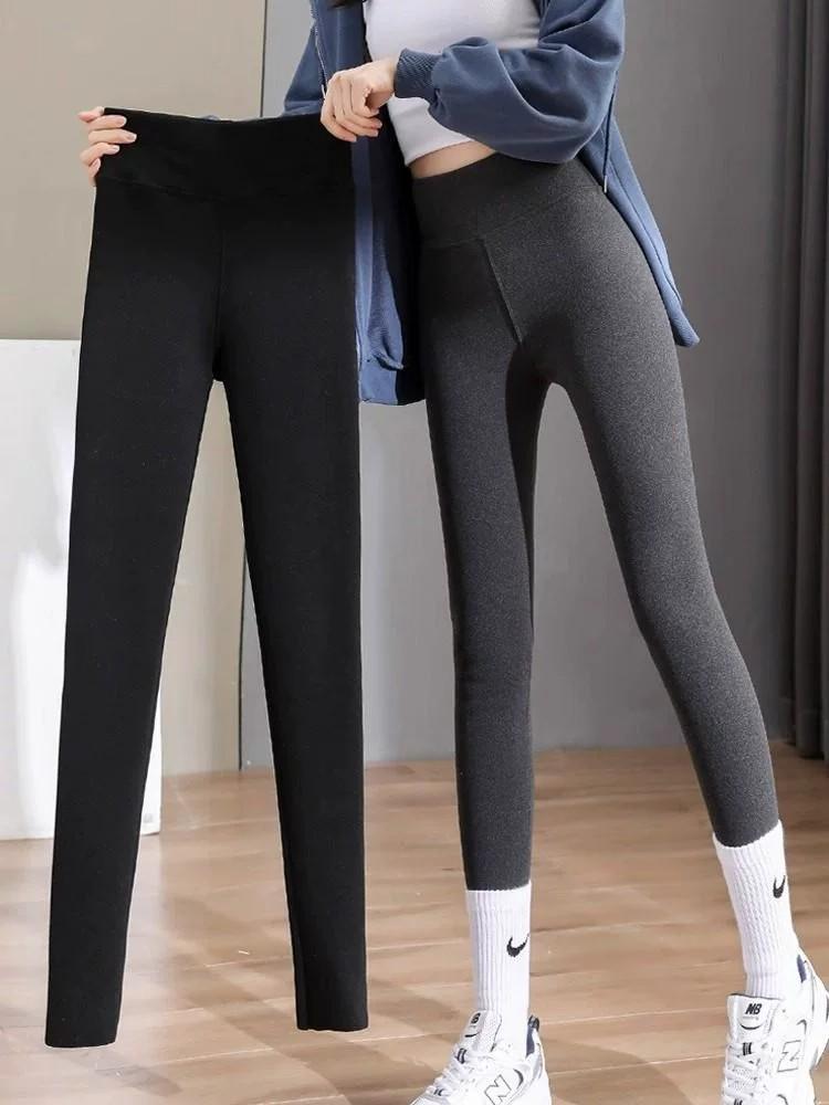 Women's Seamless Slim Fit Fleece Trousers - Spring/Autumn plus Velvet Warm Base Layer Pants