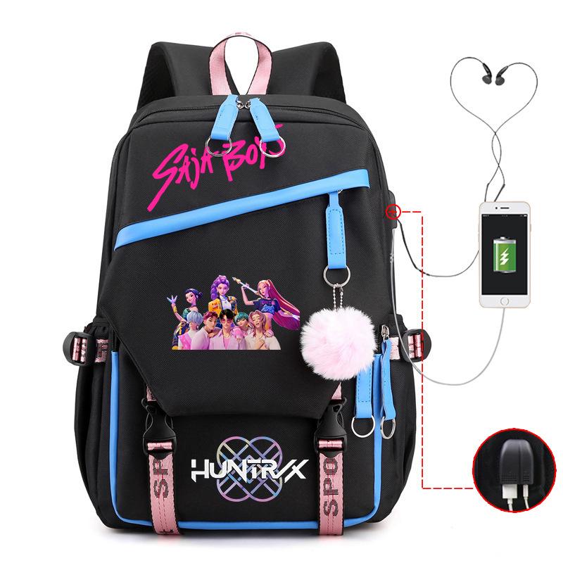 Children S Schoolbag Contrasting Colors Neutral Leisure Travel Usb Backpack Animation Printing Primary And Secondary School Students no specification