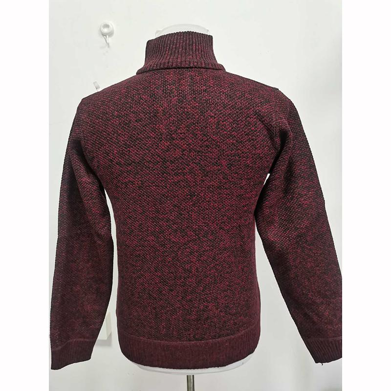 Herren Fleece Dickerer Pullover Halber Reißverschluss Rollkragen Warm Pullover Schlank Gestrickt Wollpullover Frühling
