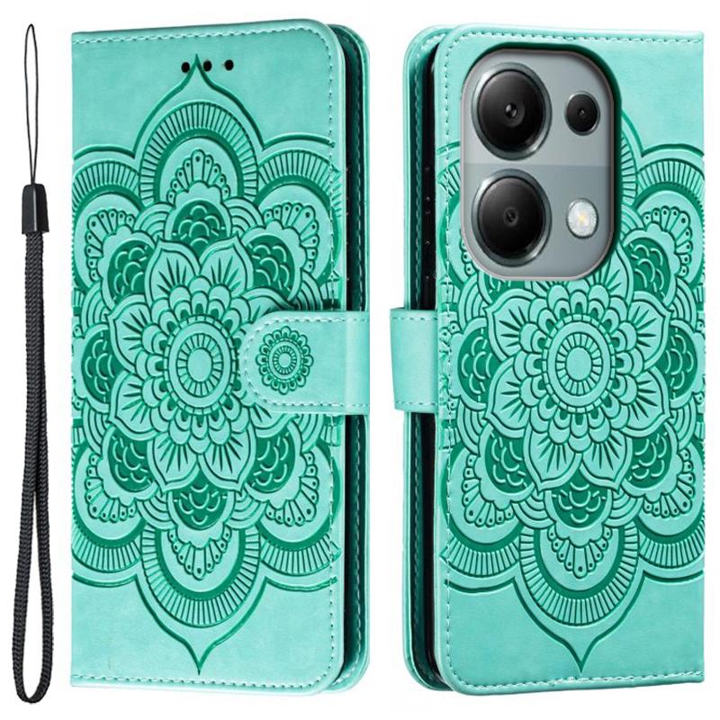For Xiaomi Poco M6 Pro 4G/Redmi Note 13 Pro 4G Case PU Leather Mandala Imprinted Design Wallet Phone Cover