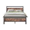 Bed Frame 140x190 cm made of Metal & Wood – Stable Single Bed with Slatted Frame & Storage, Guest Bed/Youth Bed