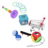 7pcs Parrot Puzzle Toys Set Mini Cart Training Rings Skateboard Bell Ball Kit for Birds