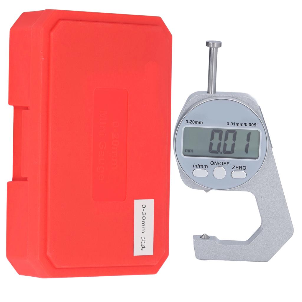 Dickenmessgerät Mini Digital LED-Anzeige 0 bis 20 mm Multifunktionales Dickenmessgerät für Leder
