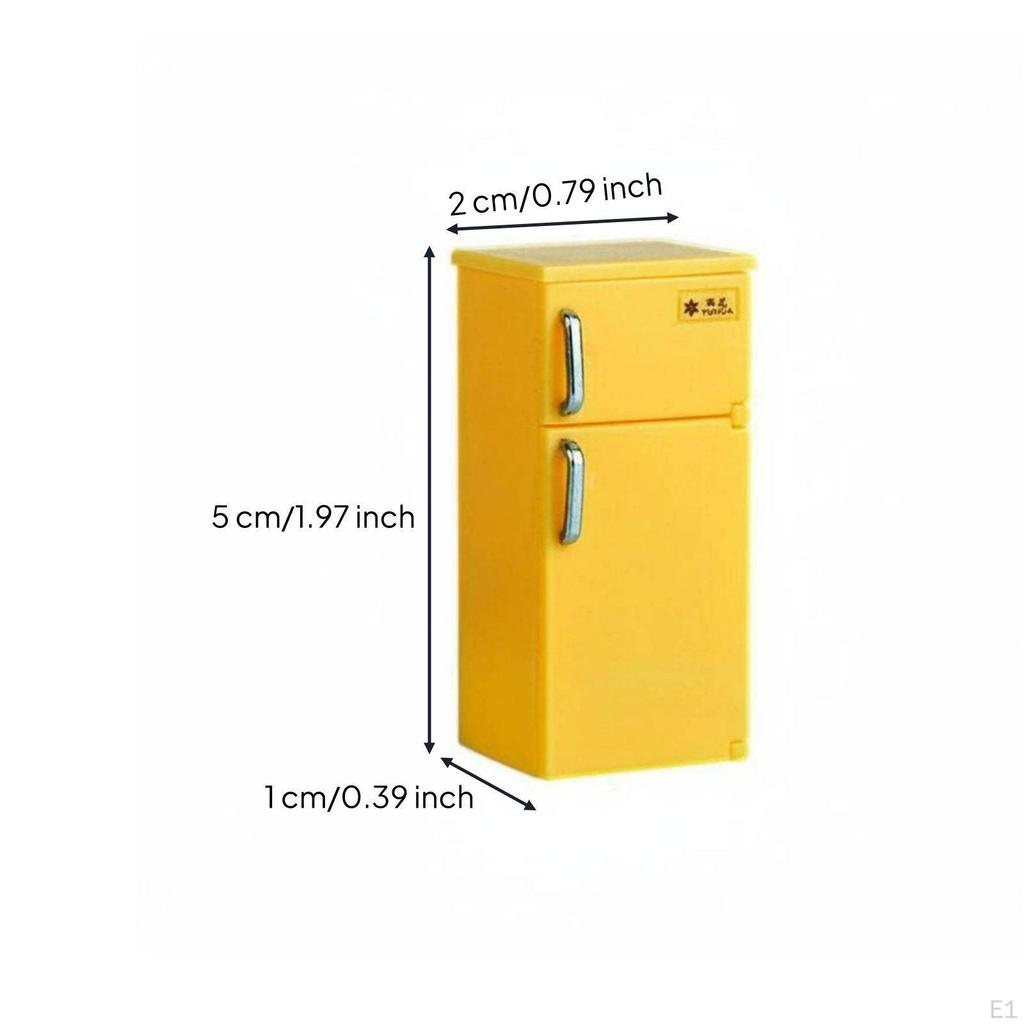Puppenhaus Kühlschrank Doppeltür 1:12er Maßstab Realistisches Design Miniaturkühlschrank für