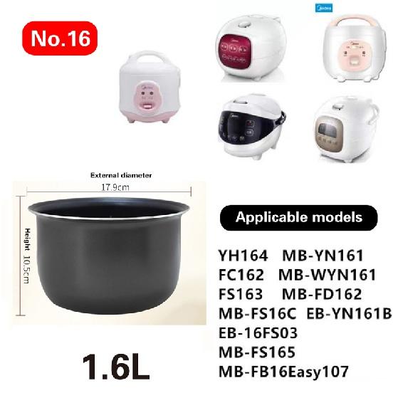 1.2L-4L Mini Household Car Electric Rice Cooker Liner Rice Cooker Cooking Electric Rice Cooker Liner Universal