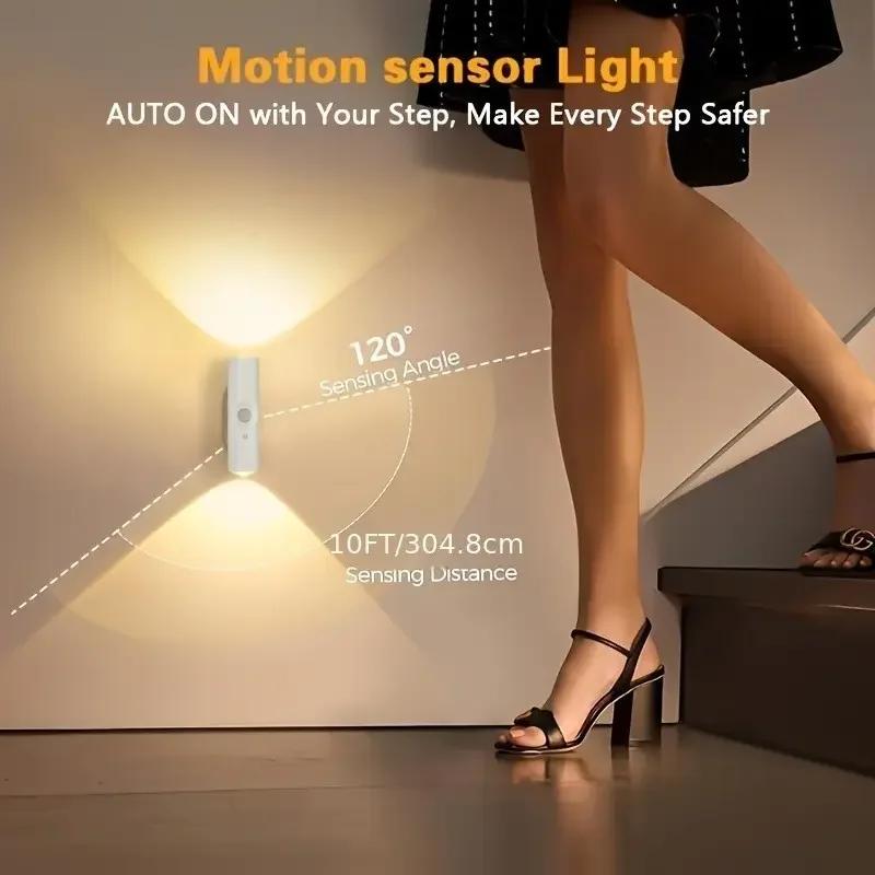 1/2/4/6 Stück Wandmontiertes Induktionslicht LED Smart Light USB Wiederaufladbar Dimmbar Schlafzimmer Nachtlicht Innen Wohnzimmer