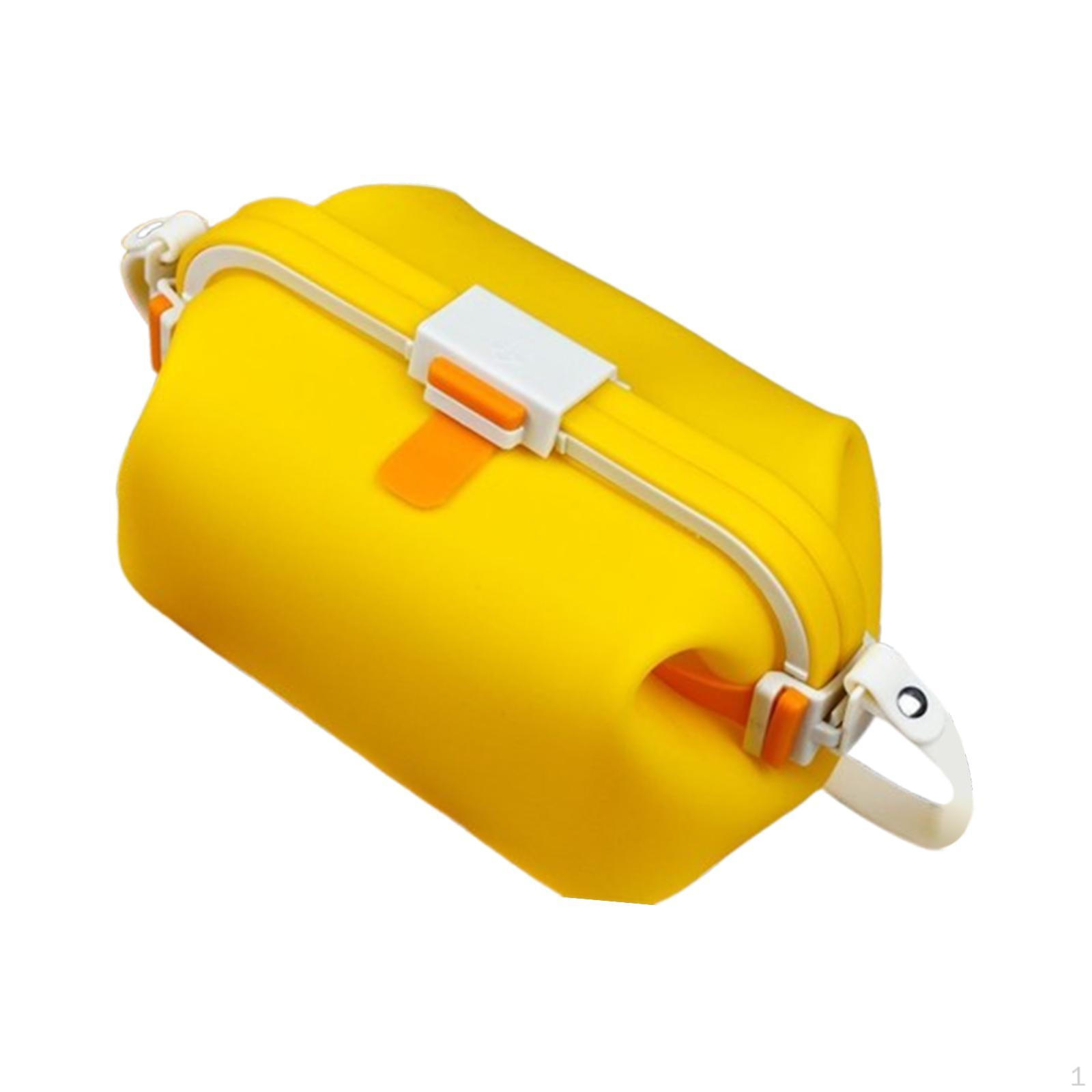 

Силиконовый ланч-бокс с большим пространством для хранения еды и косметичка для походов жёлтый