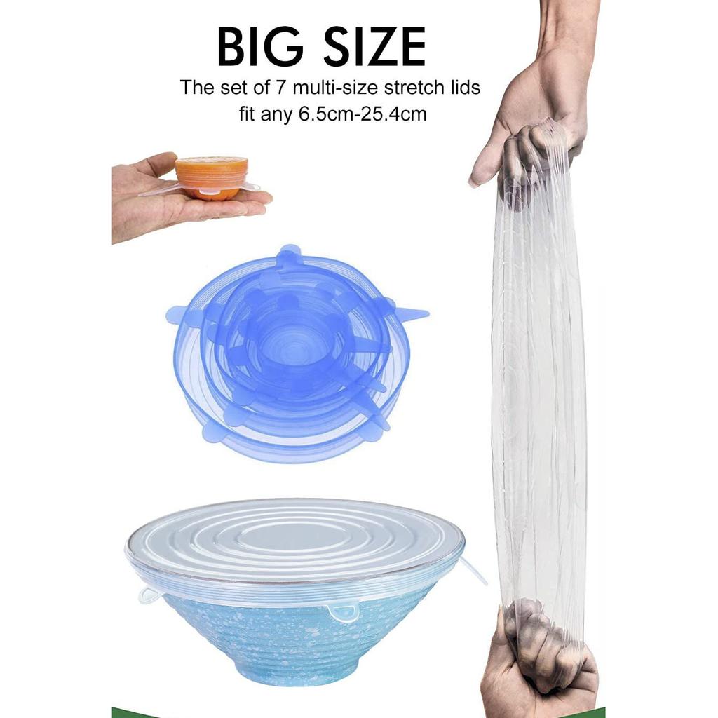 RSINC Mikrowellengeeignete Silikon-Stretchdeckel, Wiederverwendbare Flexible Abdeckungen für Schüsseln B07RYB4M55