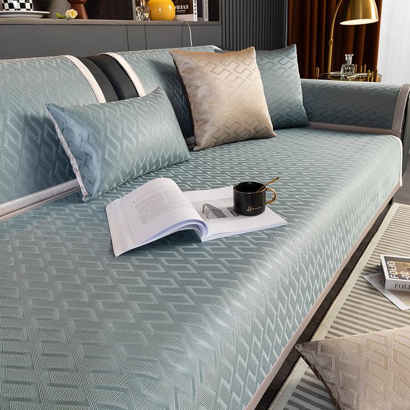 Summer Summer Mat Sofa Cushion Light Luxury and Simplicity Modern Leather Sofa of Solid Wood Full Covered Cloth