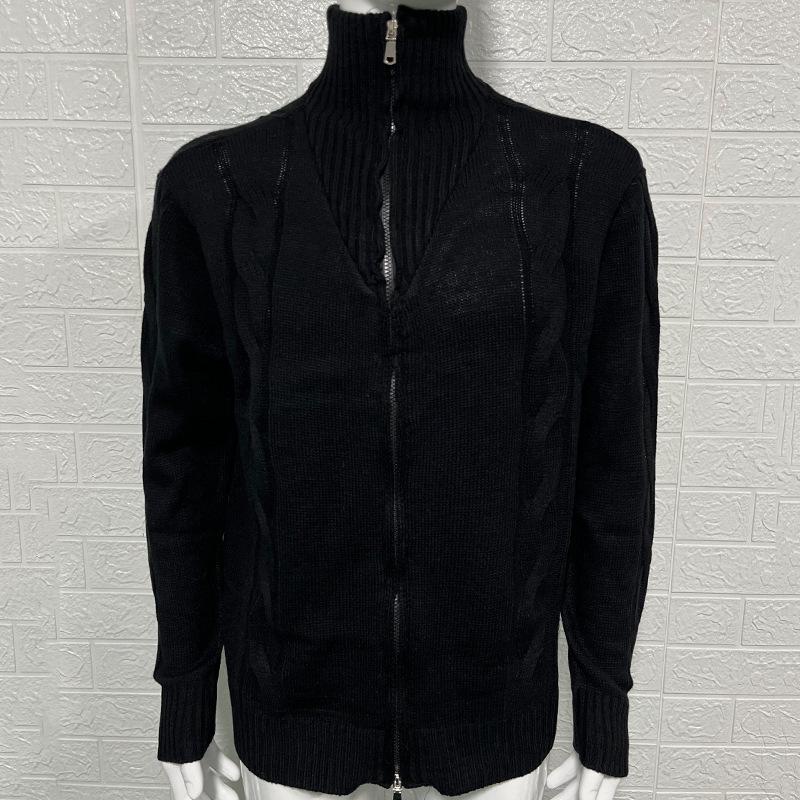 Herren High Neck Zopfmuster Cardigan Herbst/Winter 2025 - Europäischer Stil Reißverschluss Langarm Jacke