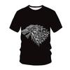 Summer Fashion Creative Wolf 3D Printed Loose Men's Short Sleeved Personalized Top