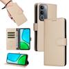 For Vivo Y50 Case RFID Blocking 3 Card Slots PU Leather Phone Cover with Wrist Strap