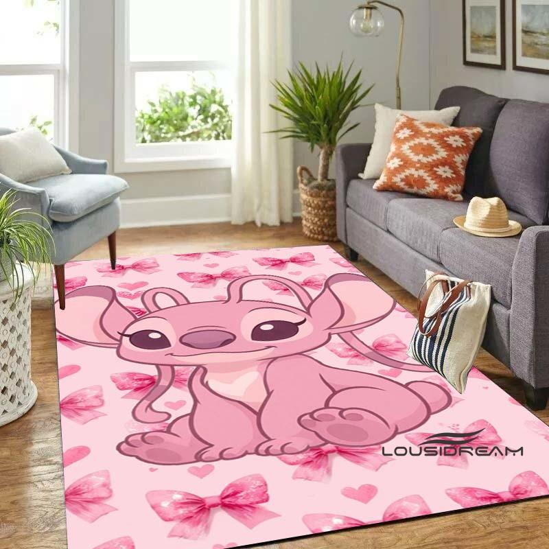 Personalized name-customized rug, "Stitch" print, suitable for living rooms, bedrooms, large-sized soft rug, home décor, sofa