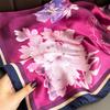 90cm Square Scarf Retro Floral Print Silk Scarfs Neck Scarves Headscarf Wraps Shawls Hijabs for Woman Satin Bandana Head Scarf