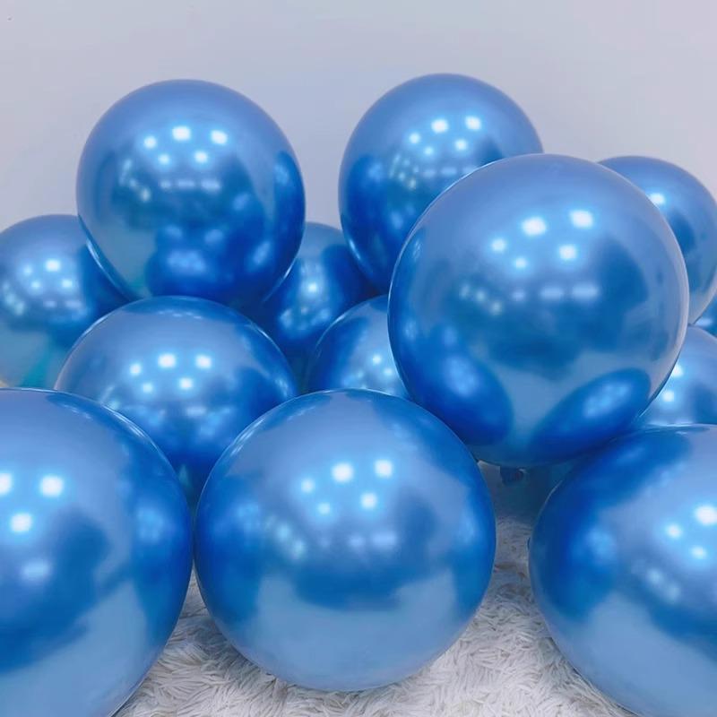 Thickened Blue and Gold Silver Balloons for Birthday and National Day Decorations