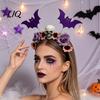 Floral Hair Bands for Party Halloween Flower Skeleton Bat Headband, Gothic Skull Bands, Spooky Accessories Girls Accessory, Lightweight No Slip