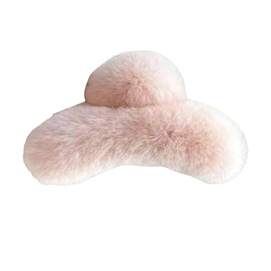 Hair Claw Soft Plush Cover Women Hair Clip Strong Spring Back Head Hair Clamp Party Holiday Hair Accessory