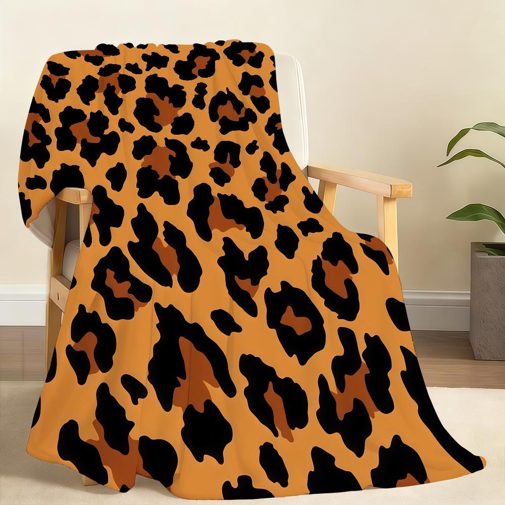 Leopardenmuster Kuhhautmuster Decke Weiche Überwurfdecke für Zuhause Schlafzimmer Bett Sofa Picknick Reise Büro Ruhedecke Geschenk