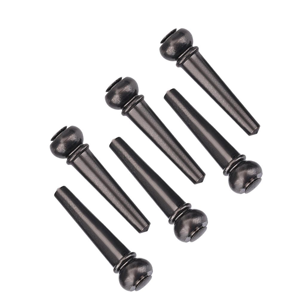 6Pcs Set Durable Brass Guitar Bridge Pins for Folk Guitars Replacement Parts(Black)