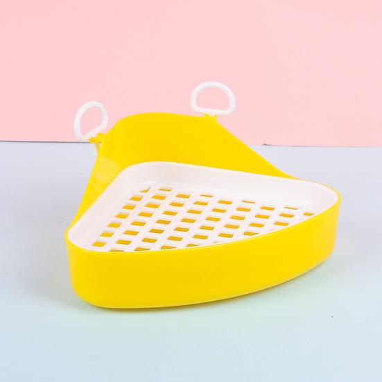 Small Pet Toilet Detachable Triangular Hollow Rabbit Litter Box for Ferrets Hamsters Cats Guinea Pig