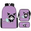 School Bag Student Backpack Cute Girl Lightweight Backpack Large Capacity Three-Piece Backpack