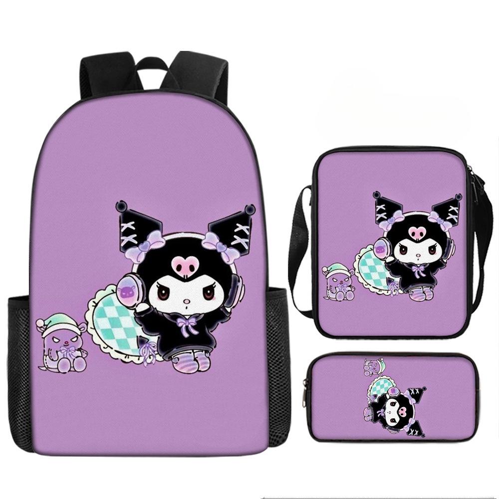 School Bag Student Backpack Cute Girl Lightweight Backpack Large Capacity Three-Piece Backpack