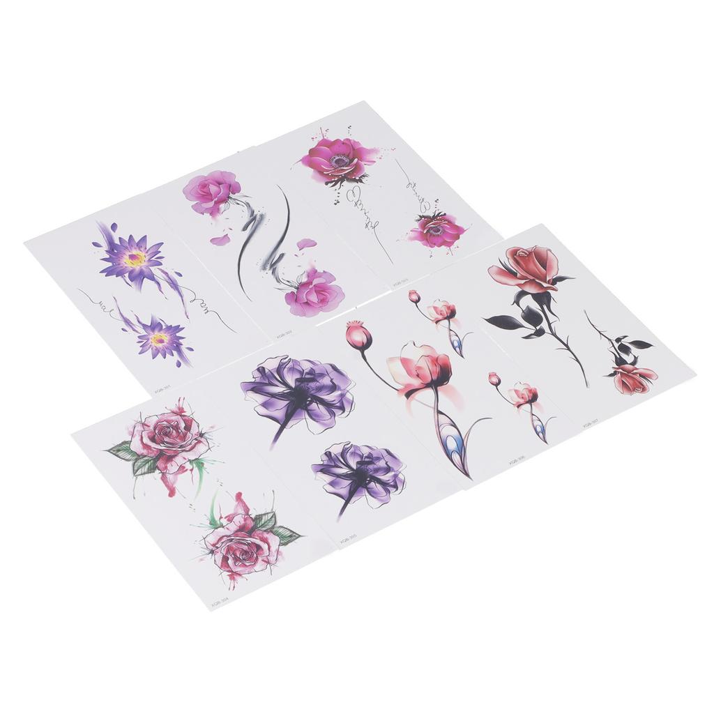 7 Sheet Flower Pattern Women Tattoo Sticker Waterproof Temporary Tattoo Sticker Accessory