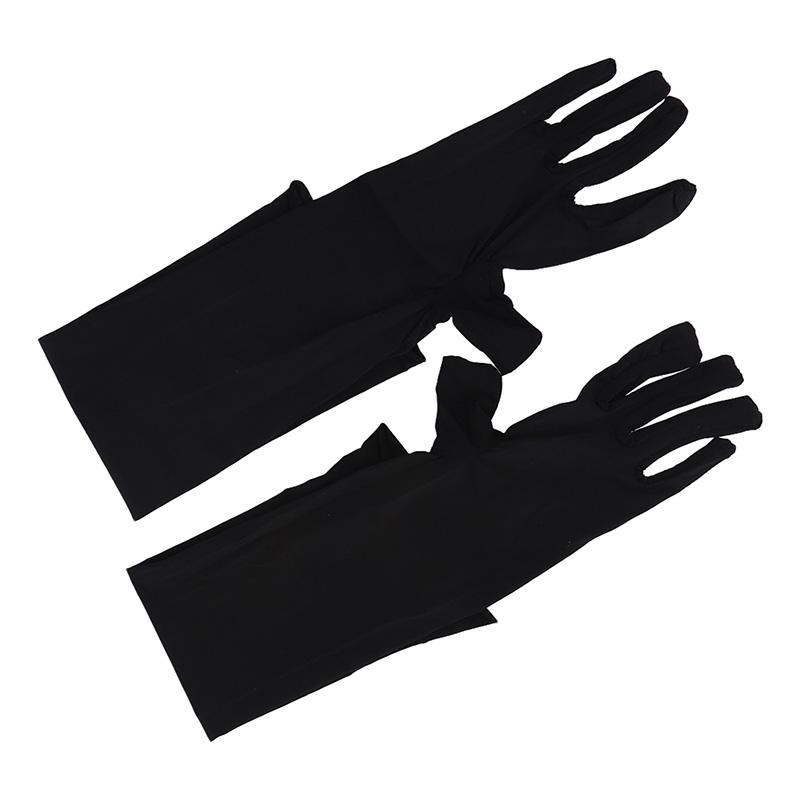1Pair Long Gloves Anti UV Five Finger Gloves Soft Oil Shiny High Elastic Mittens Thin Nylon Breathable Glossy Sun Protection