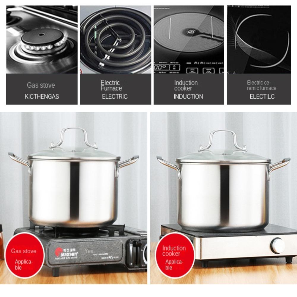 26/28CM Stainless Steel Soup Pot Daily Use With Lid Stainless Steel Stock Pot Milk Boiling Water Cooking Cooking Pots