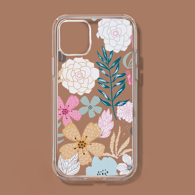 Flower Bud pattern Phone Case Transparent soft For iphone 11 13 12 14 x xs xr pro max mini plus