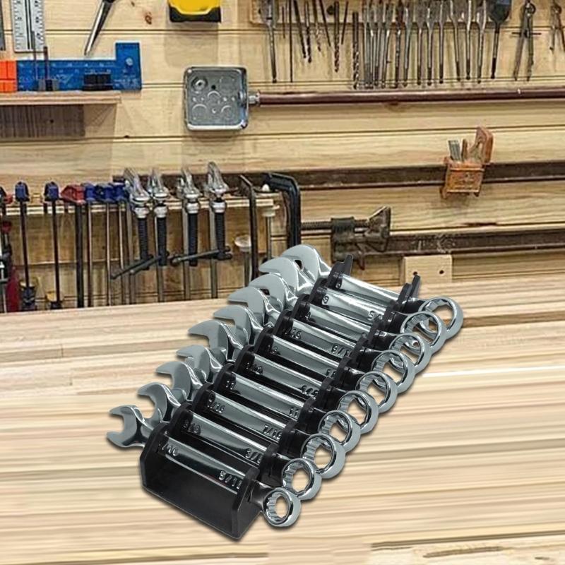 Lightweight Multi Purpose Ergonomic Magnetic Tool Rack 12 Slot Plastic Wrench Organizer Garage Workshop Storage System